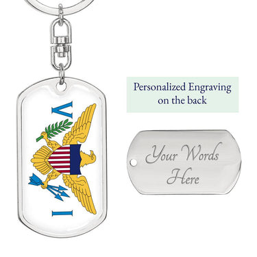 United States Virgin Islands Flag DogTag KeyChain